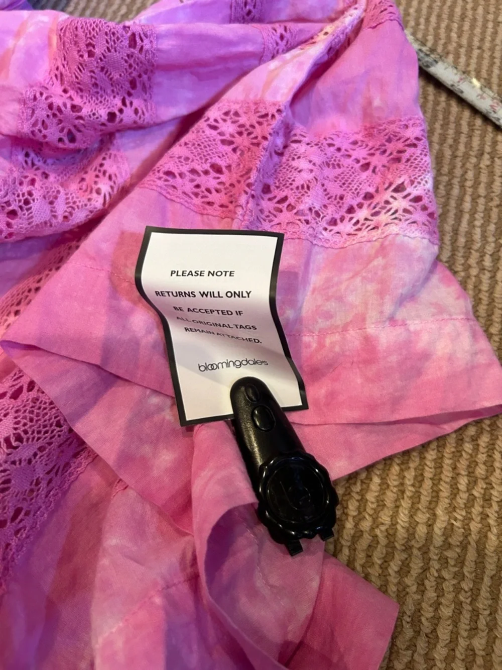 NWT LOVESHACKFANCY Edie dress in Begonia  Pink hand Tie-Dye size large - Picture 16 of 16